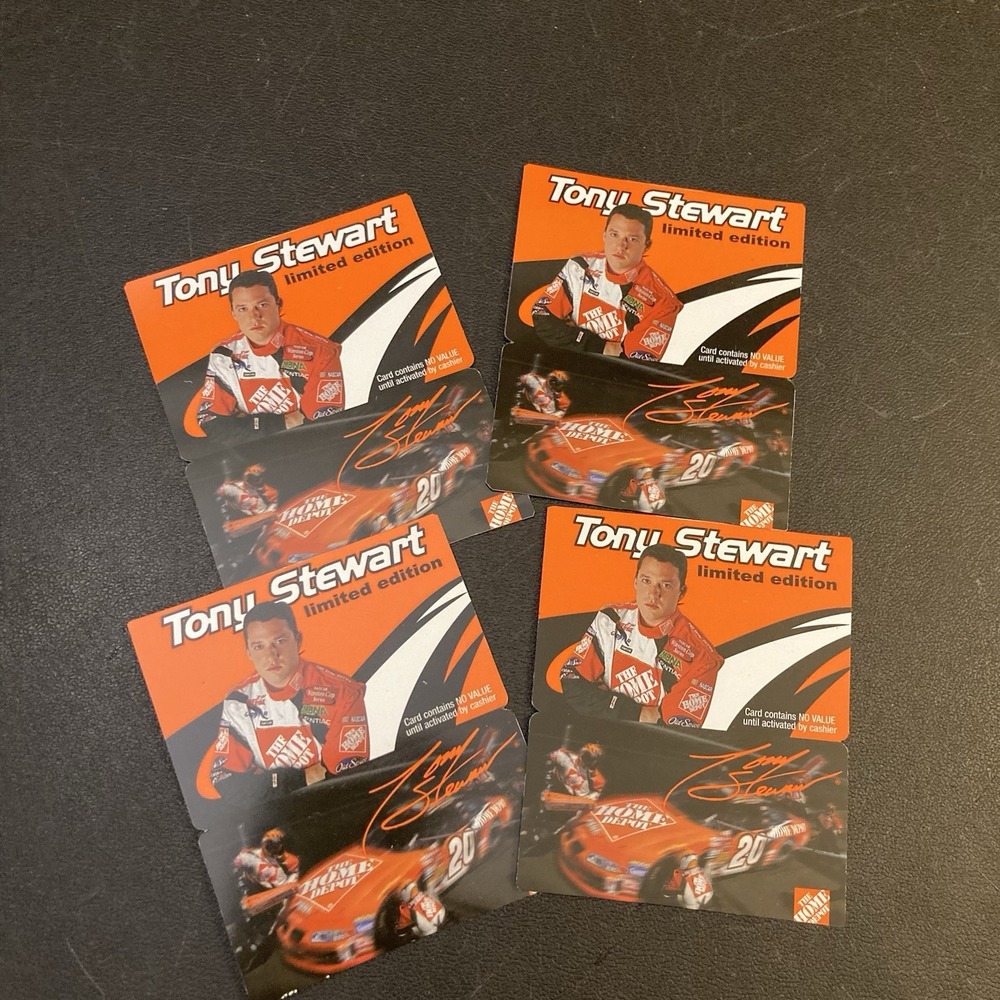 Tony Stewart Limited Edition Home Depot Trading Cards Lot of 4